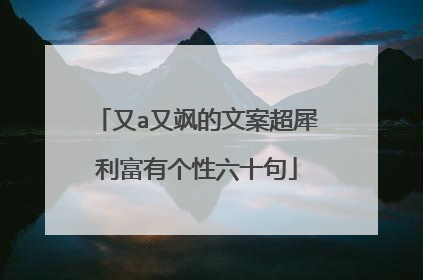 又a又飒的文案超犀利富有个性六十句