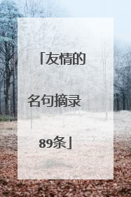 友情的名句摘录89条