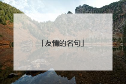 友情的名句