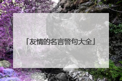 友情的名言警句大全