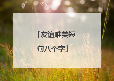 友誼唯美短句八個字