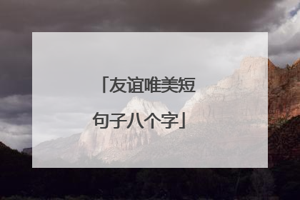 友谊唯美短句子八个字