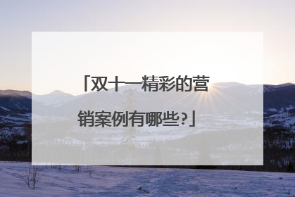 双十一精彩的营销案例有哪些?