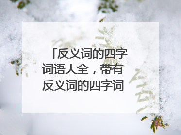 反义词的四字词语大全，带有反义词的四字词语，含有
