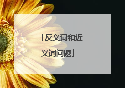 反义词和近义词问题
