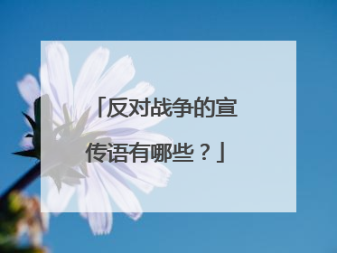反对战争的宣传语有哪些?