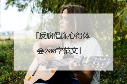 反腐倡廉心得体会200字范文