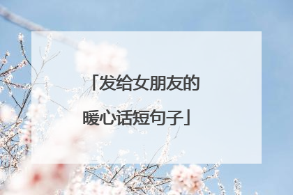 发给女朋友的暖心话短句子