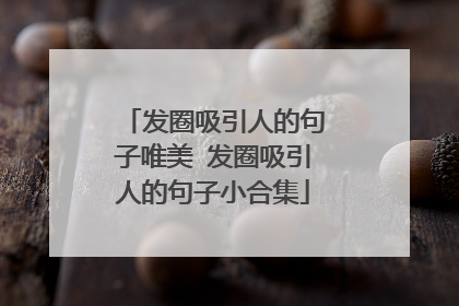 发圈吸引人的句子唯美 发圈吸引人的句子小合集