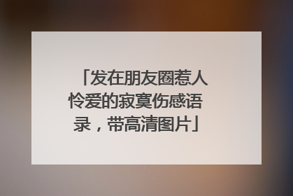 发在朋友圈惹人怜爱的寂寞伤感语录，带高清图片