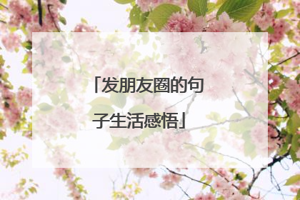 发朋友圈的句子生活感悟