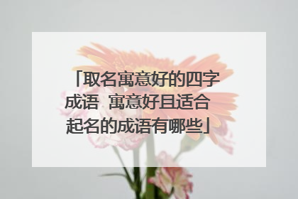 取名寓意好的四字成语 寓意好且适合起名的成语有哪些