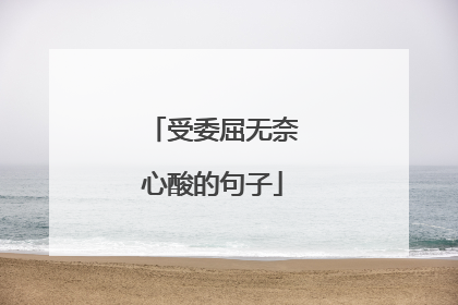 受委屈无奈心酸的句子