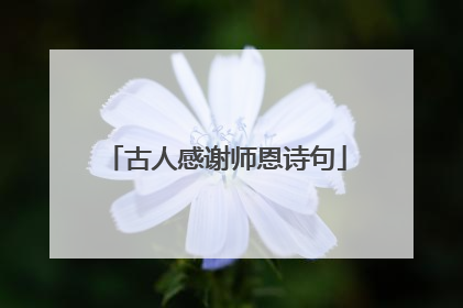 古人感谢师恩诗句