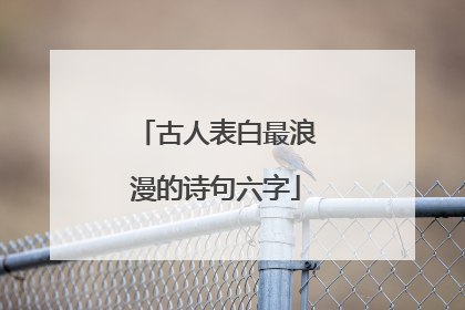 古人表白最浪漫的诗句六字