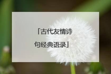 古代友情诗句经典语录