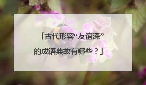 古代形容“友谊深”的成语典故有哪些？