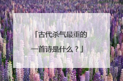 古代杀气最重的一首诗是什么?