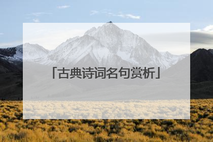 古典诗词名句赏析