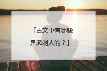 古文中有哪些是讽刺人的？