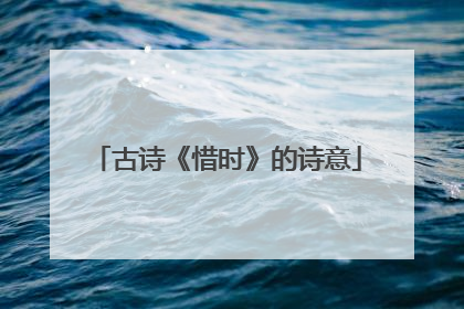 古诗《惜时》的诗意