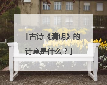 古诗《清明》的诗意是什么？