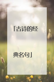 古诗的经典名句