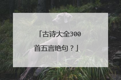 古诗大全300首五言绝句？