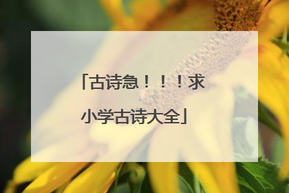 古诗急！！！求小学古诗大全