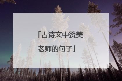 古诗文中赞美老师的句子