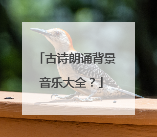 古诗朗诵背景音乐大全?