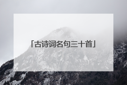 古诗词名句三十首