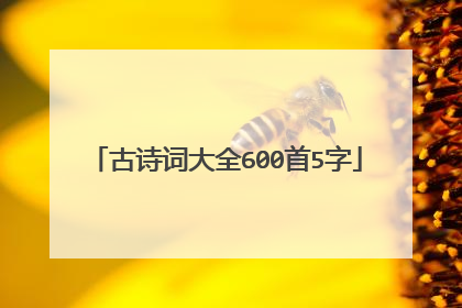 古诗词大全600首5字