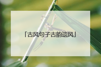 古风句子古韵遗风