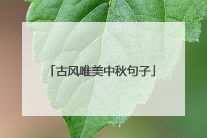 古风唯美中秋句子