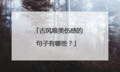 古风唯美伤感的句子有哪些？