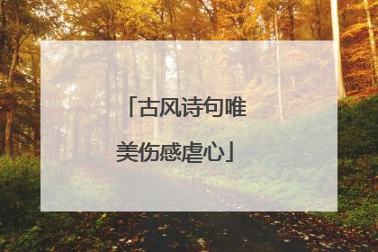 古风诗句唯美伤感虐心