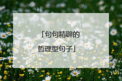 句句精辟的哲理型句子