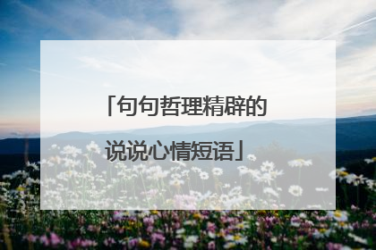句句哲理精辟的说说心情短语