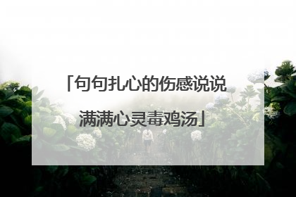 句句扎心的伤感说说 满满心灵毒鸡汤