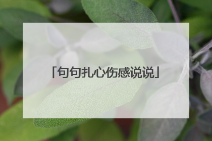 句句扎心伤感说说