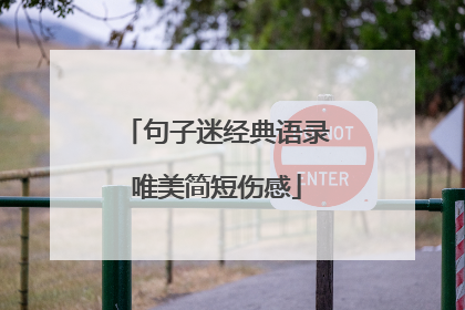 句子迷经典语录唯美简短伤感