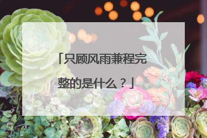 只顾风雨兼程完整的是什么？