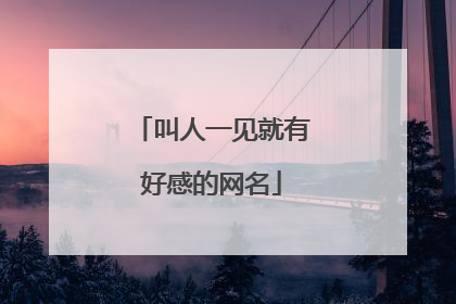 叫人一见就有好感的网名