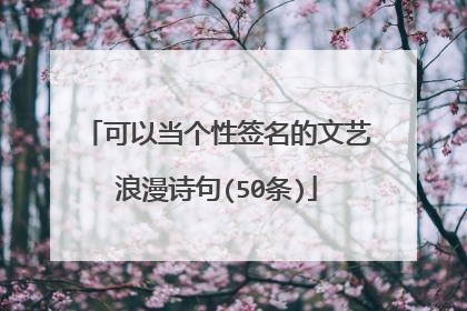可以当个性签名的文艺浪漫诗句(50条)