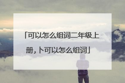 可以怎么组词二年级上册,卜可以怎么组词