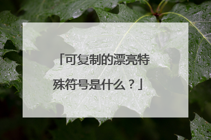可复制的漂亮特殊符号是什么？