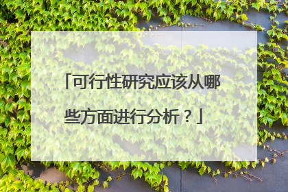 可行性研究应该从哪些方面进行分析？