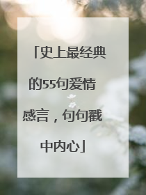 史上最经典的55句爱情感言,句句戳中内心