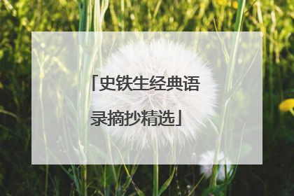 史铁生经典语录摘抄精选